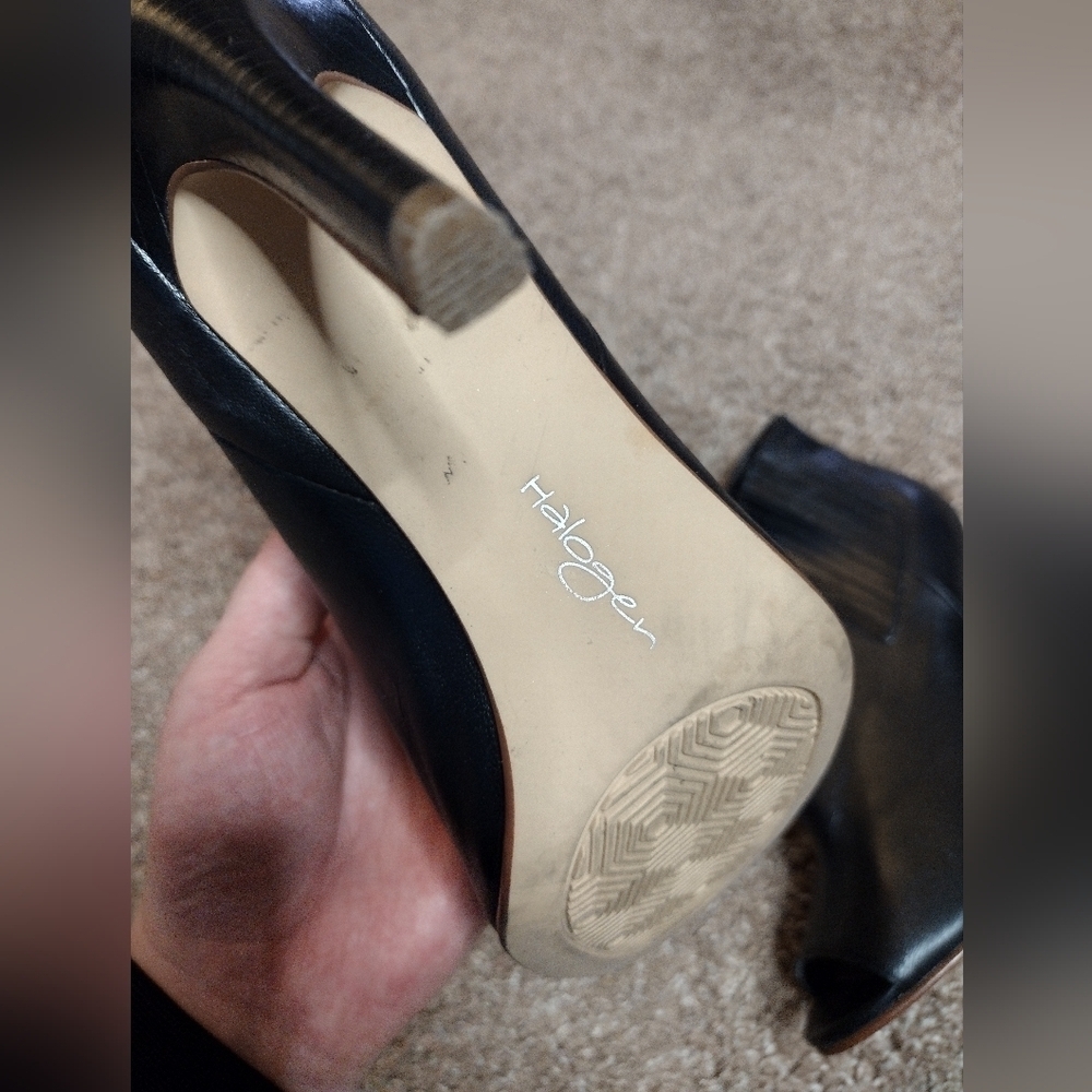 Halogen Black Peep-Toe Ankle Boots 8.5 - Picture 11 of 13